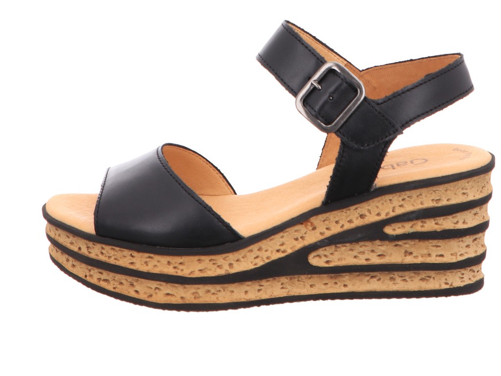 GABOR Komfort Sandalen schwarz Gabor Fashion Keilsandalette 24.651.27 S