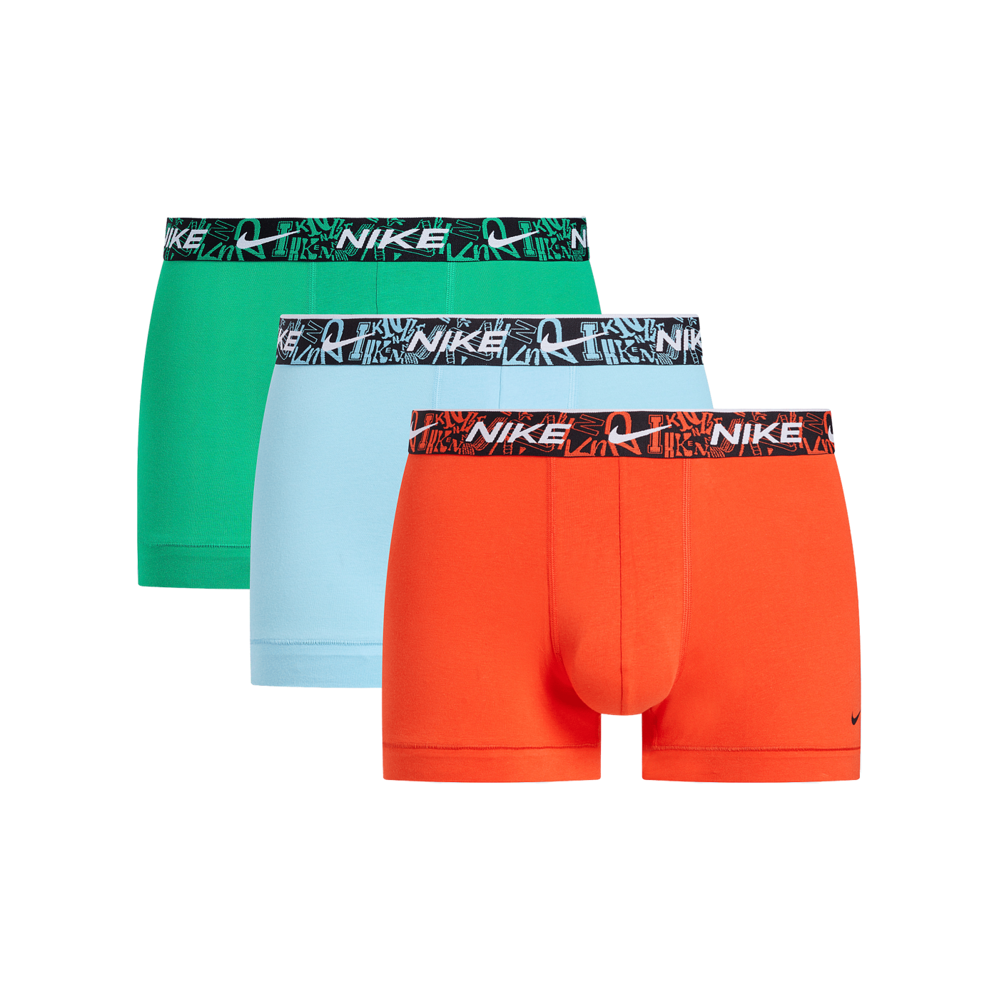 Nike Cotton Trunk Boxershort 3er Pack Orange Blau Grün F0PJ