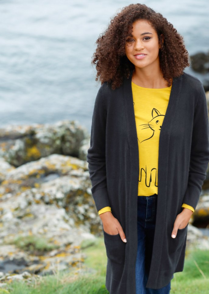 Longstrickjacke, Langarm