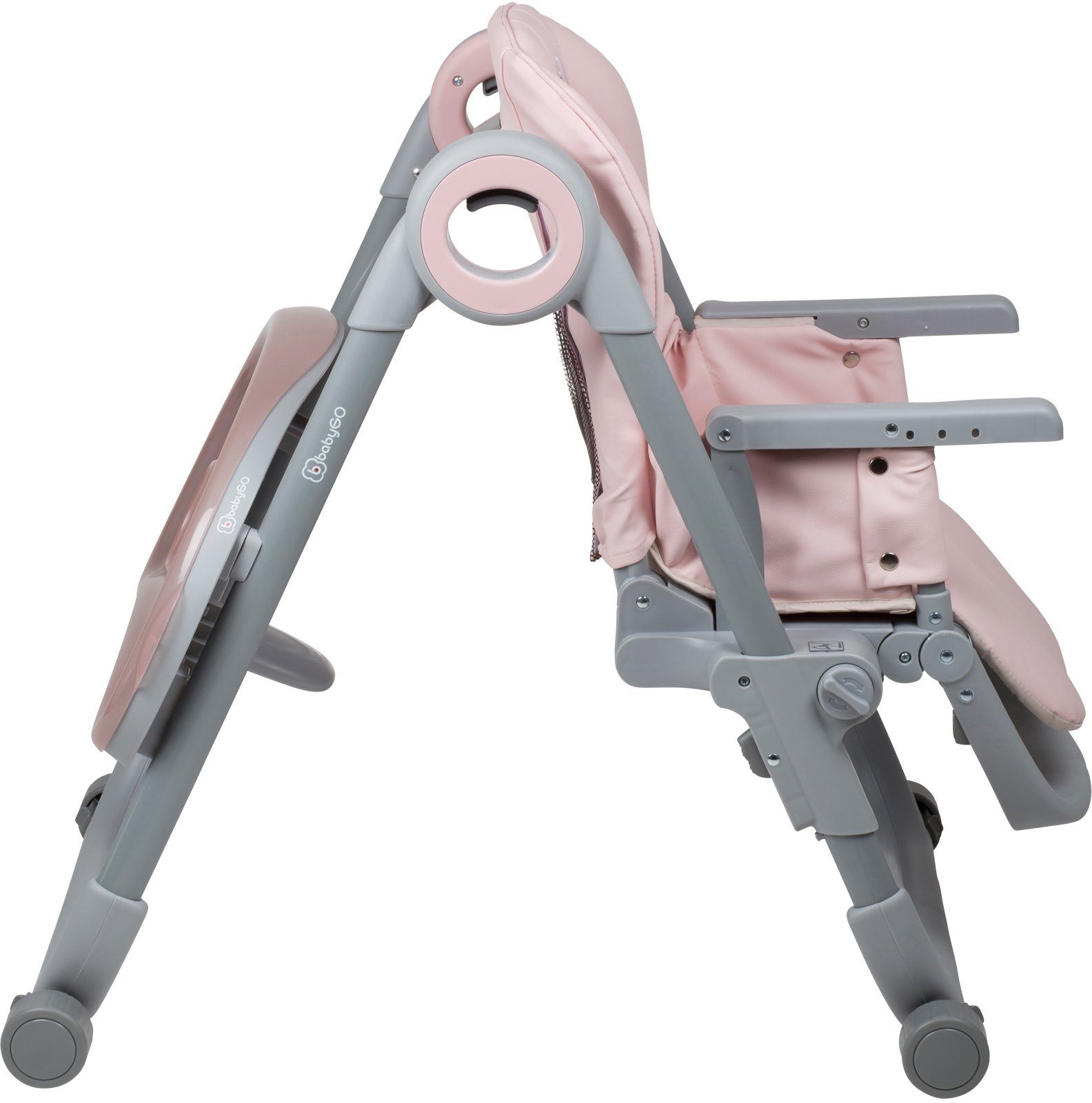 BabyGo Hochstuhl Divan, pink, platzsparend zusammenklappbar