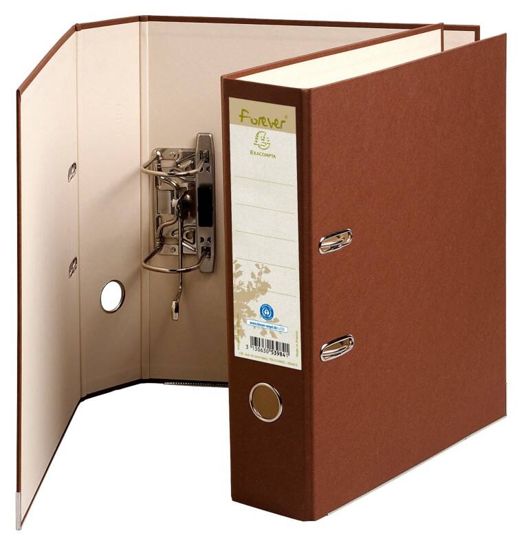 Exacompta Forever Ordner DIN A4 80 mm Schokolade 2 Ringe 53984E Pappkarton Hochformat 10 Stück