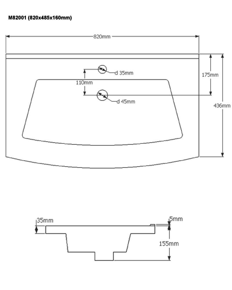 Posseik Badmöbel-Set Luna 80 cm (4-teilig) beton EEK: F