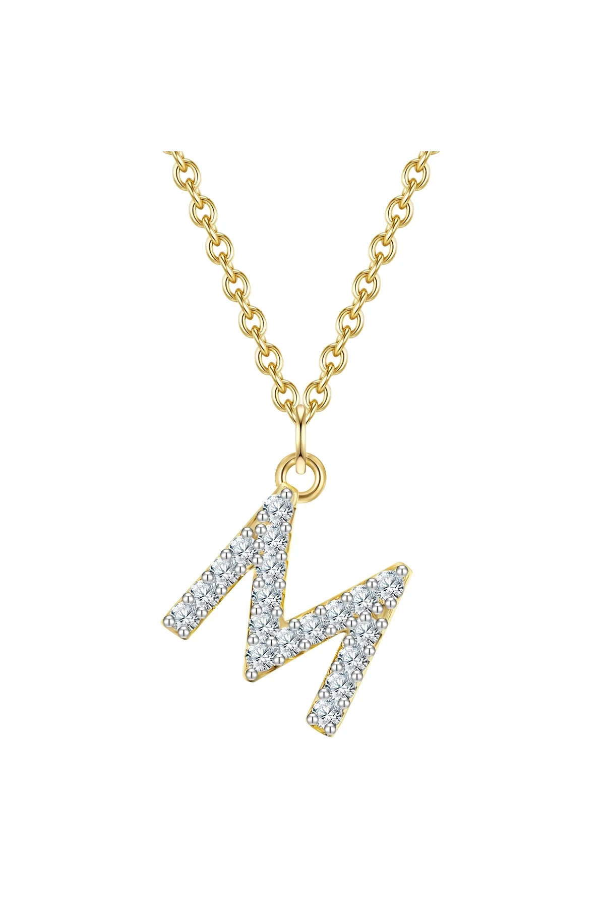 Glanzstücke München  Silberhalskette Kette mit Anhänger Sterling Silber gelbgold Zirkonia weiß