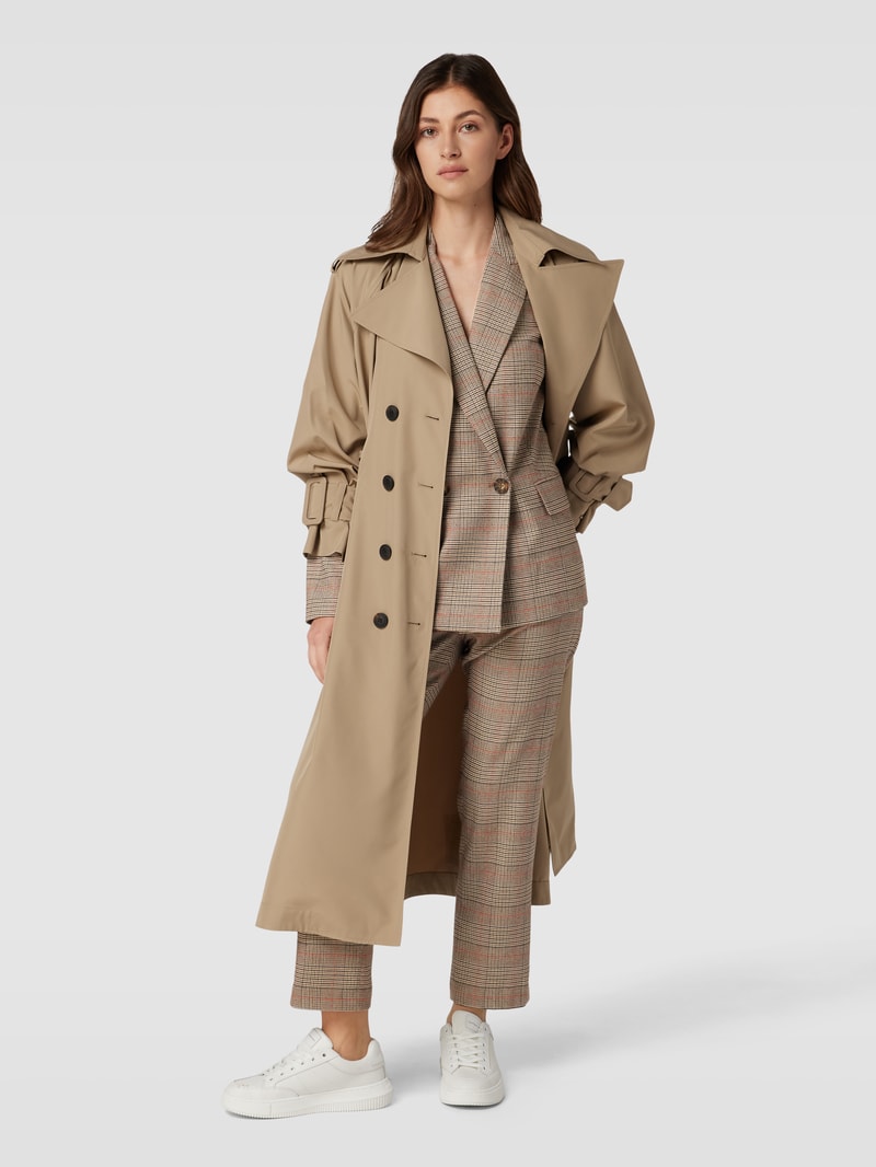 Blazer mit Hahnentrittmuster in camel
