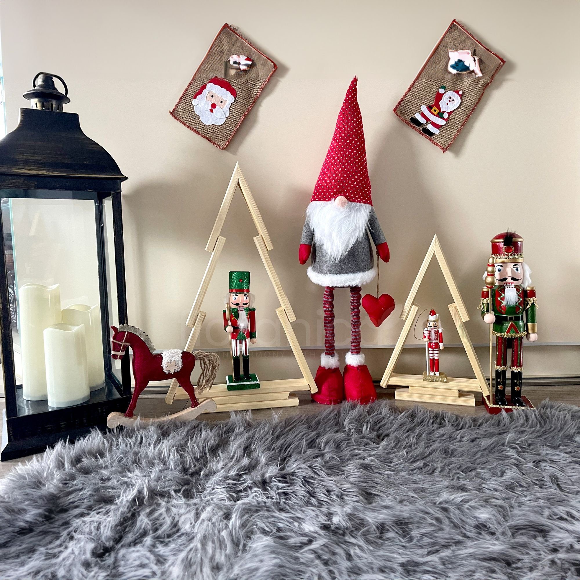 Floranica Hängedekoration (2 St), Weihnachtsdeko Weihnachtsbaum Kiefernholz Farbe: Unbehandelt