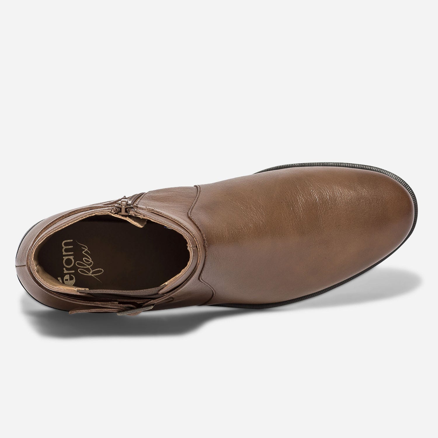 Chelsea Boots ERAM FLEX camel en cuir éco-conçu avec bride