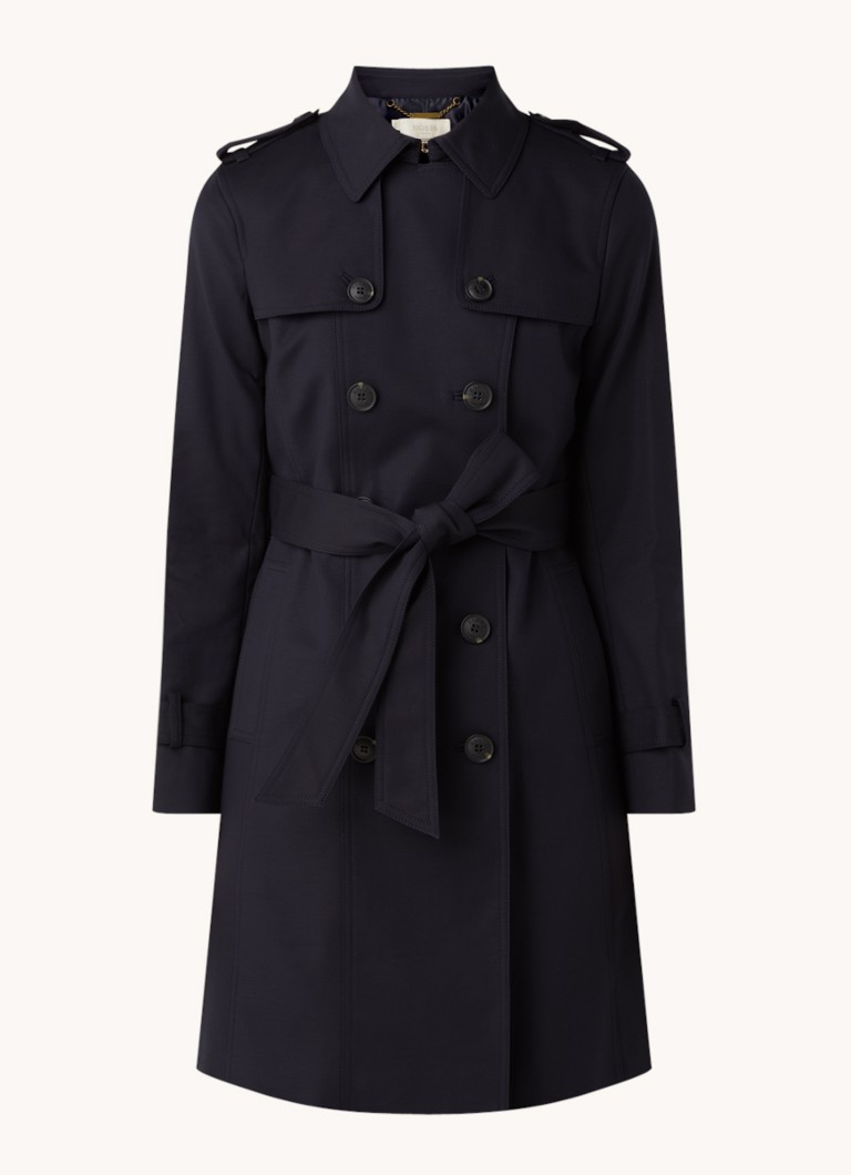 Hobbs Petite Saskia double-breasted trench coat with tie belt