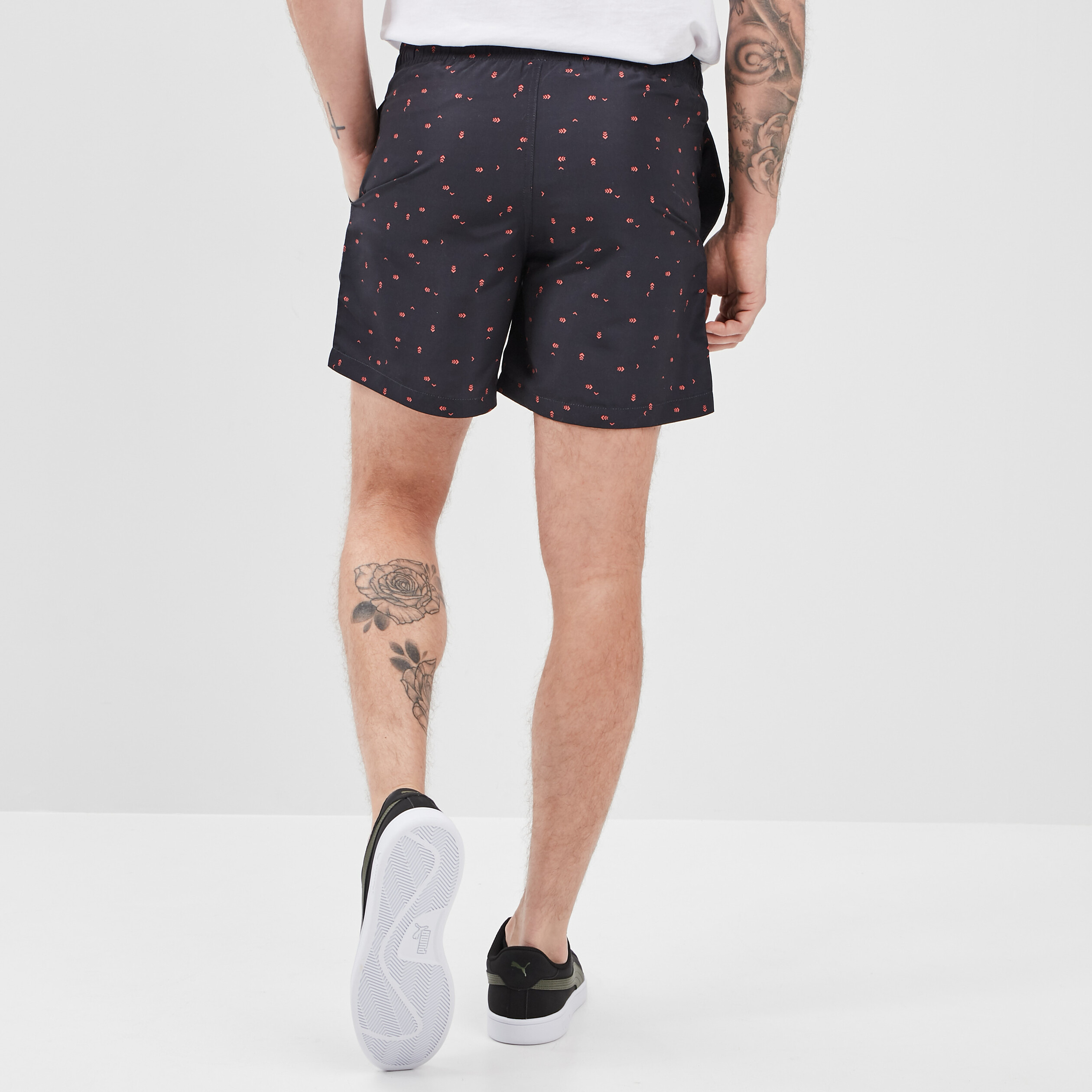 Short de bain taille élastiquée bleu marine homme | La Halle