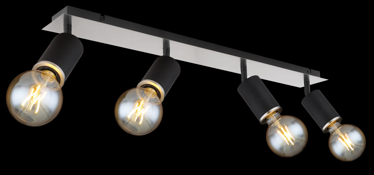 Globo Lighting - JOSEBA - Strahler Metall schwarz matt, 4x E27