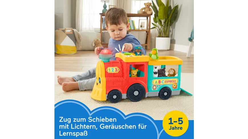 Fisher-Price Little People ABC Zug inkl. Tierfreunde Figuren, Lernspielzeug