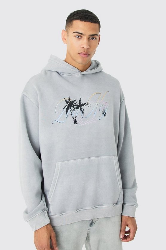 Oversize Hoodie mit Paradise-Print