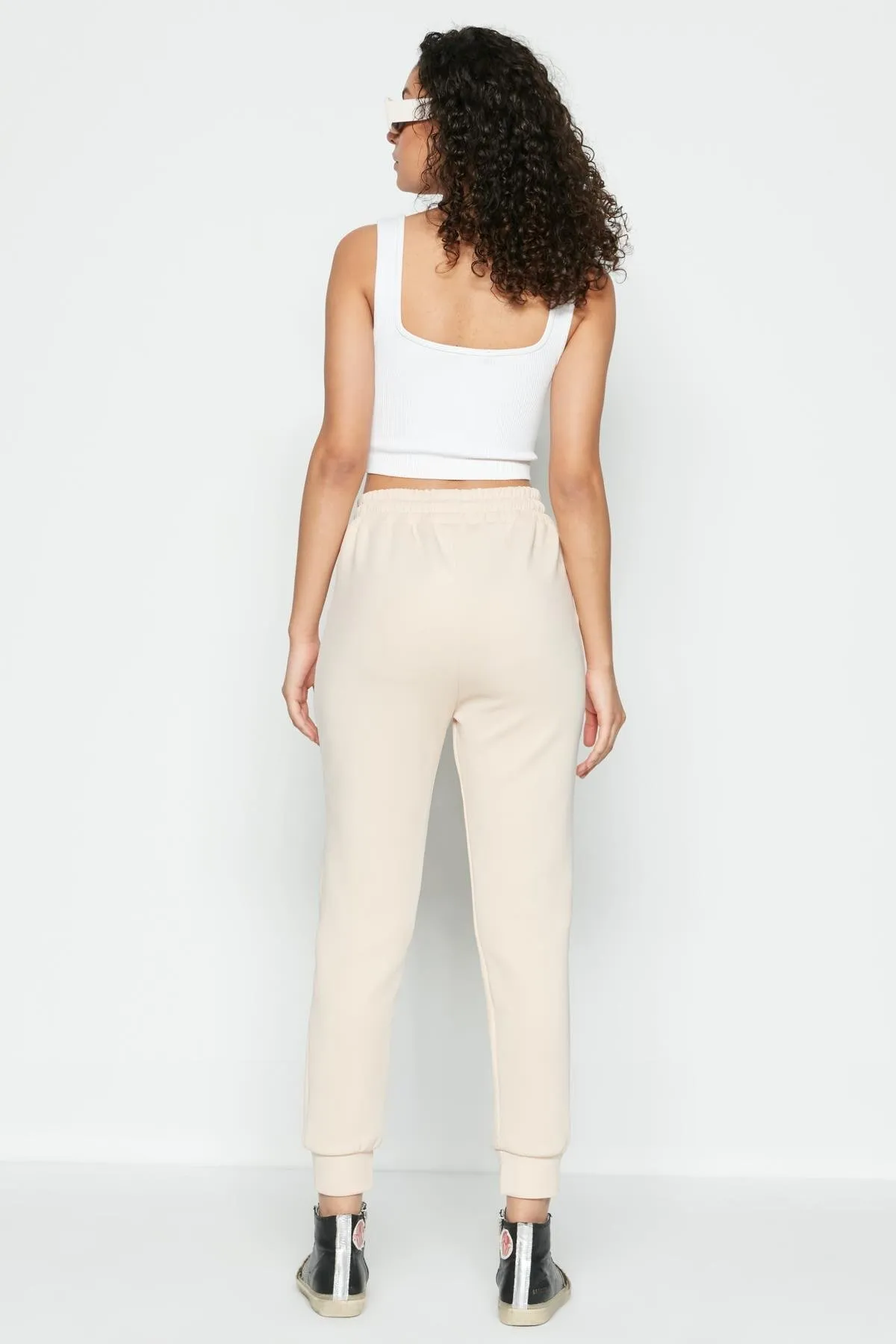 C&City  Jogginghose mit Bündchen am Bein 803 Creme