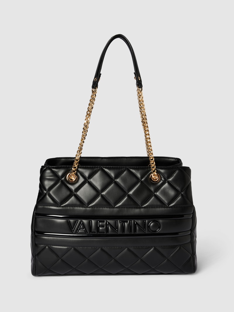 Handtasche mit Steppnähten Modell 'ADA' in schwarz