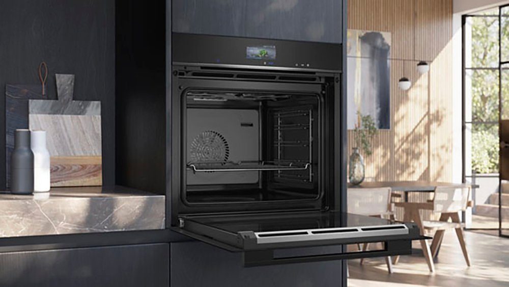 SIEMENS Dampfbackofen iQ700 HS736G3B1, mit Teleskopauszug nachrüstbar, ecoClean