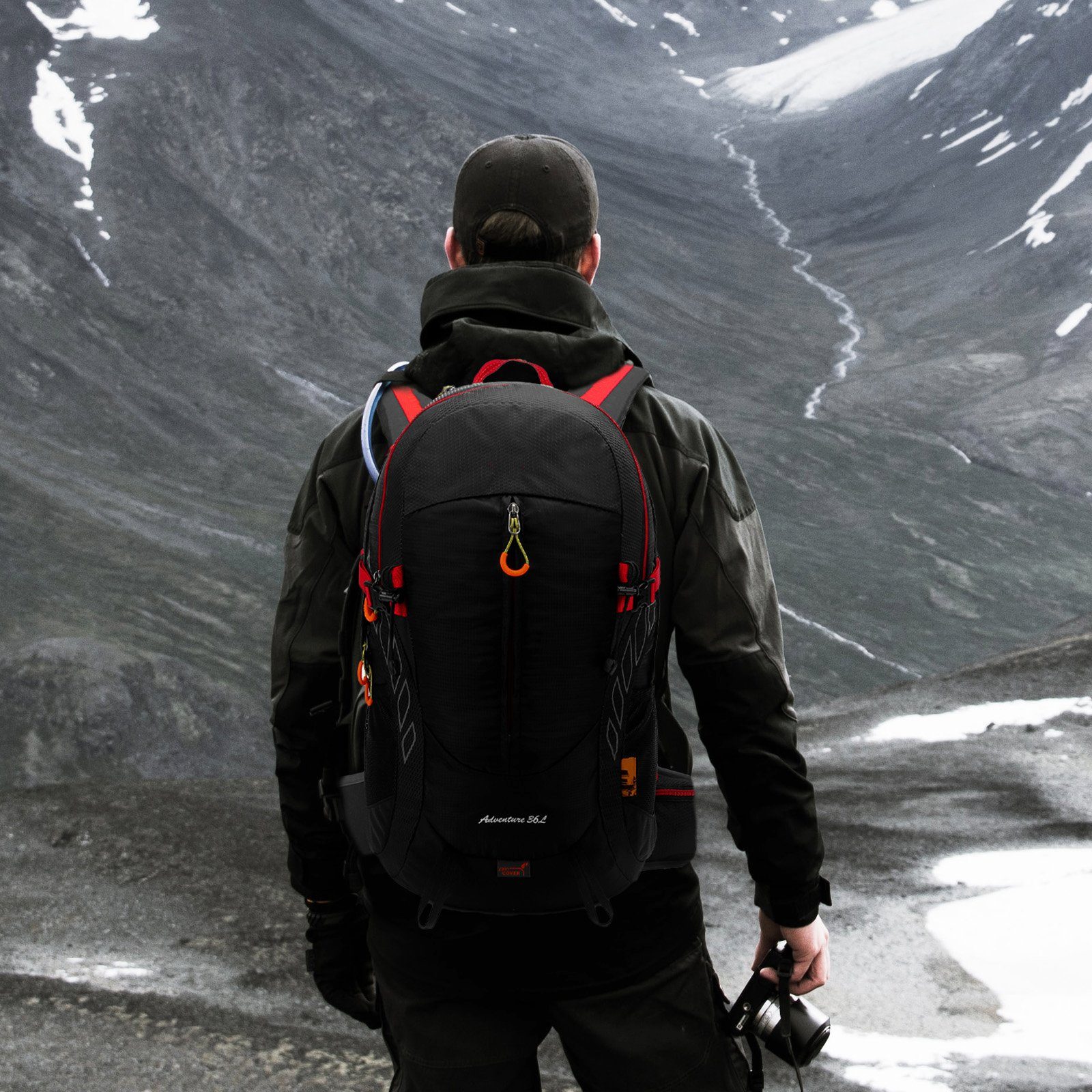 TAN.TOMI Wanderrucksack 36L Großer Wanderrucksack mit Rückenbelüftung, Wasserdicht (Einschließlich Regenschutz), mit Regenschutz für Outdoor Reisen Camping Trekking