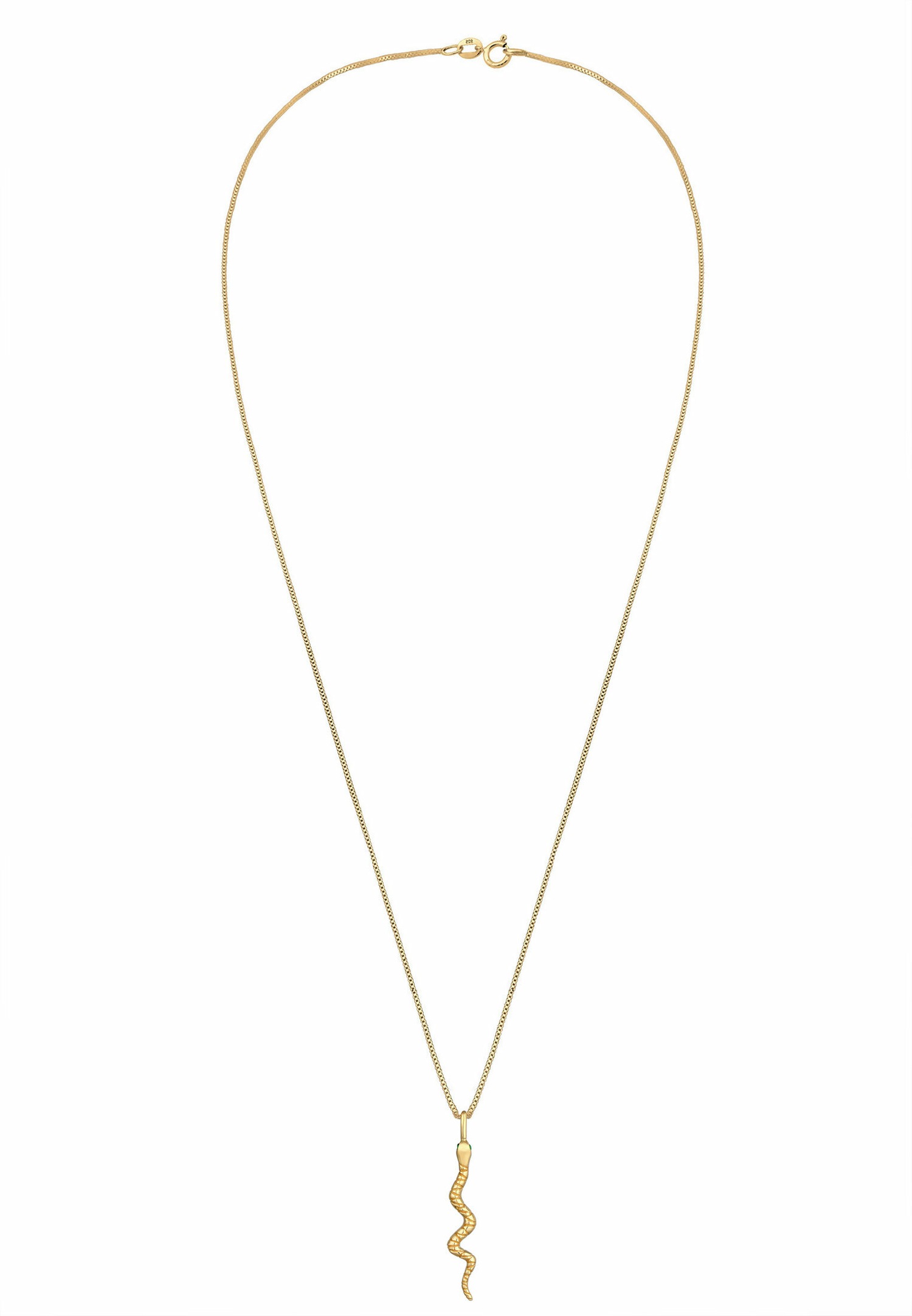 Colgante de serpiente Elli Tendance para mujer con cristales de circonita cúbica en plata de ley 925 bañada en oro.