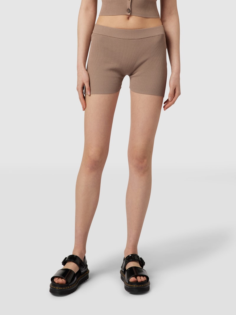 Shorts mit Rippenstruktur in schlamm