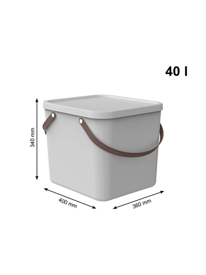 Rotho 2er-Set Aufbewahrungsbox 40l mit Deckel in Mistletoe weiß günstig kaufen onesize