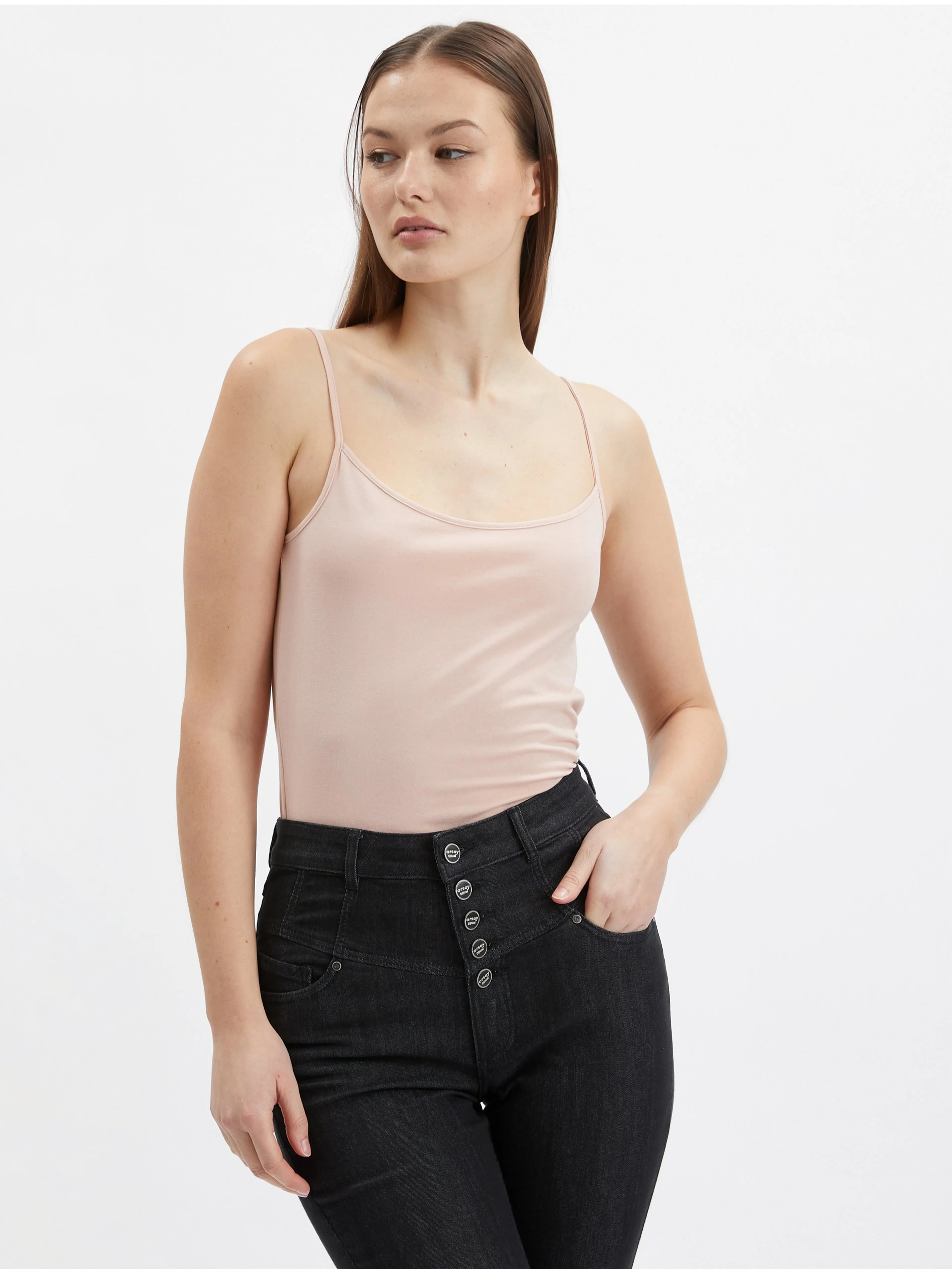 Set aus drei Damen-Basic-T-Shirts in Weiß, Beige und Schwarz ORSAY