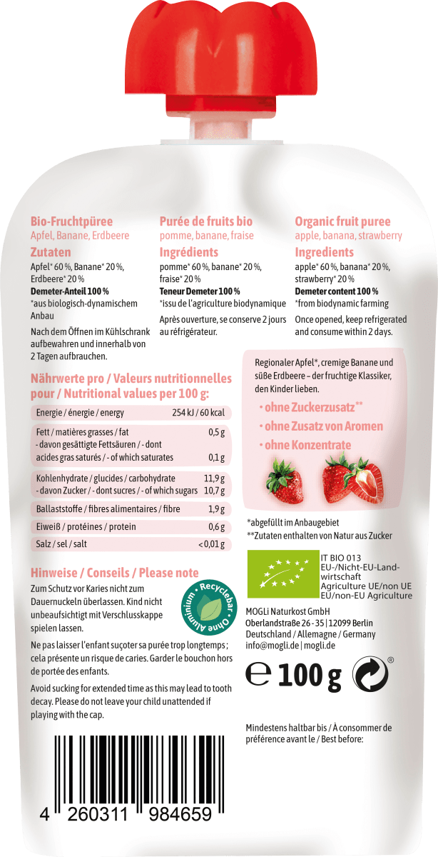 Quetschie Erdbeere Apfel Banane, ab 1 Jahr, 100 g