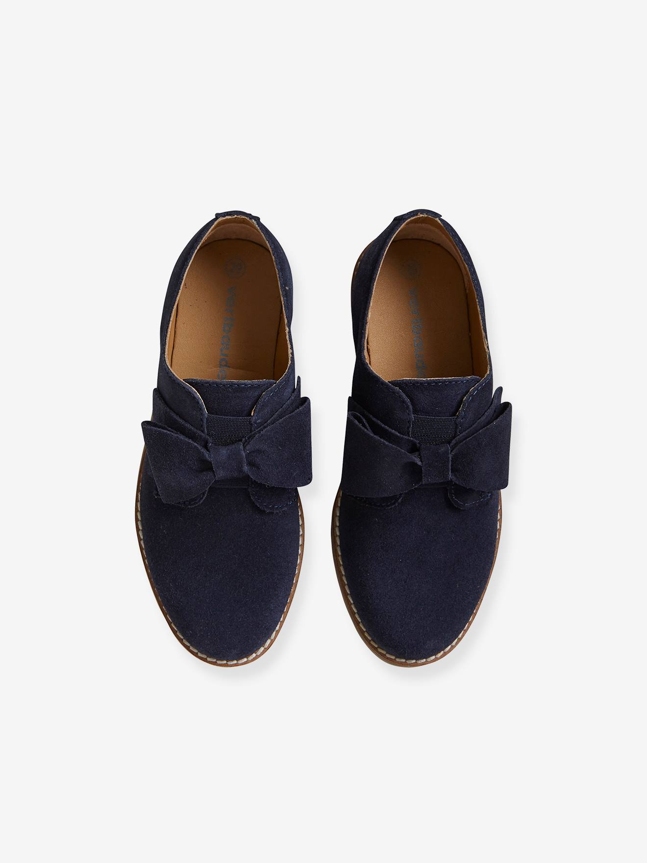 Bottines derby fille en cuir marine