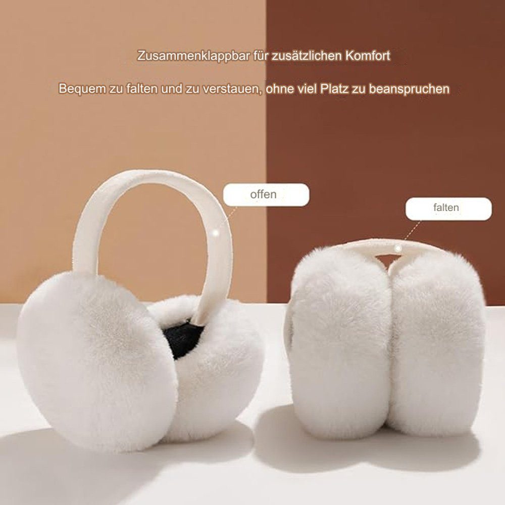Tian Dee Ohrenwärmer Winter Ohrenwärmer Damen Faltbare Warme Ohrenschützer Plüsch Earmuffs