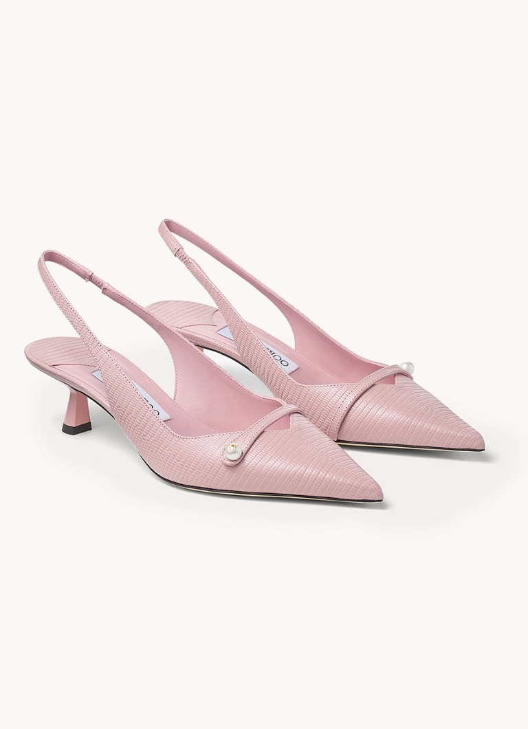 Jimmy Choo Amita 45 Slingback mit Krokodilprägung