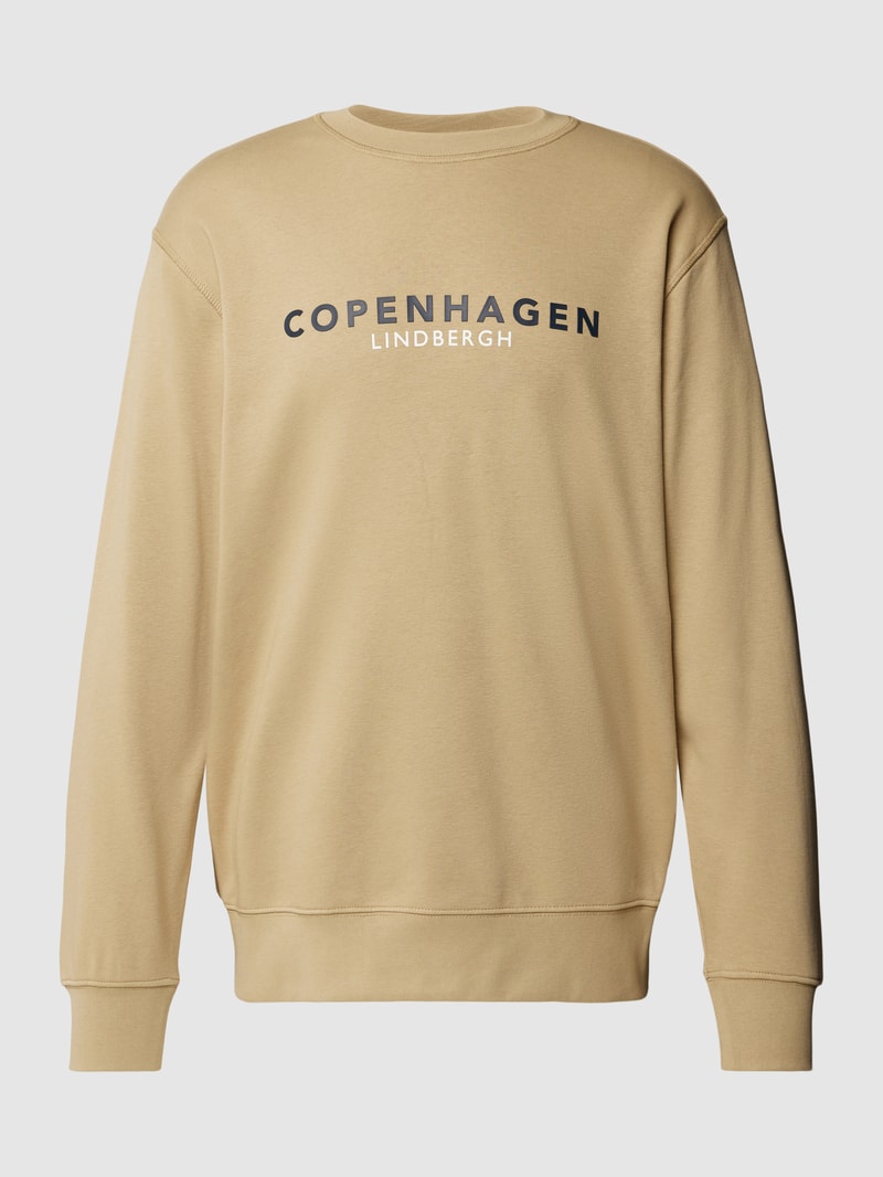 Sweatshirt mit Label-Print in beige