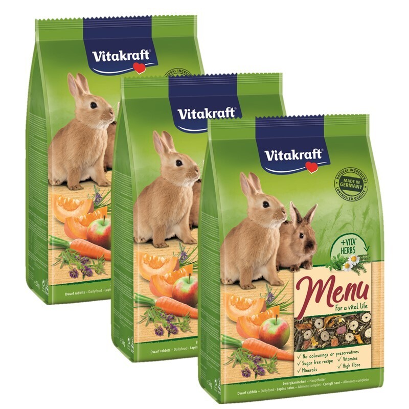 Vitakraft Hauptfutter Vitakraft Premium Menü Vital Zwergkaninchen 3x5 kg