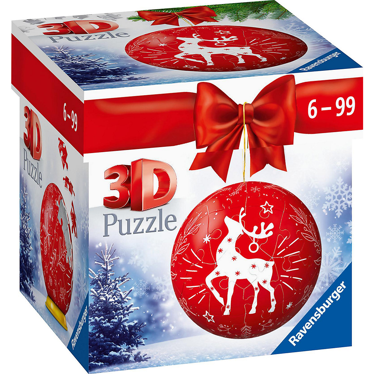 3D Puzzle-Ball Weihnachtskugel Rentier 11495 – 54 Teile – für Weihnachtsfans