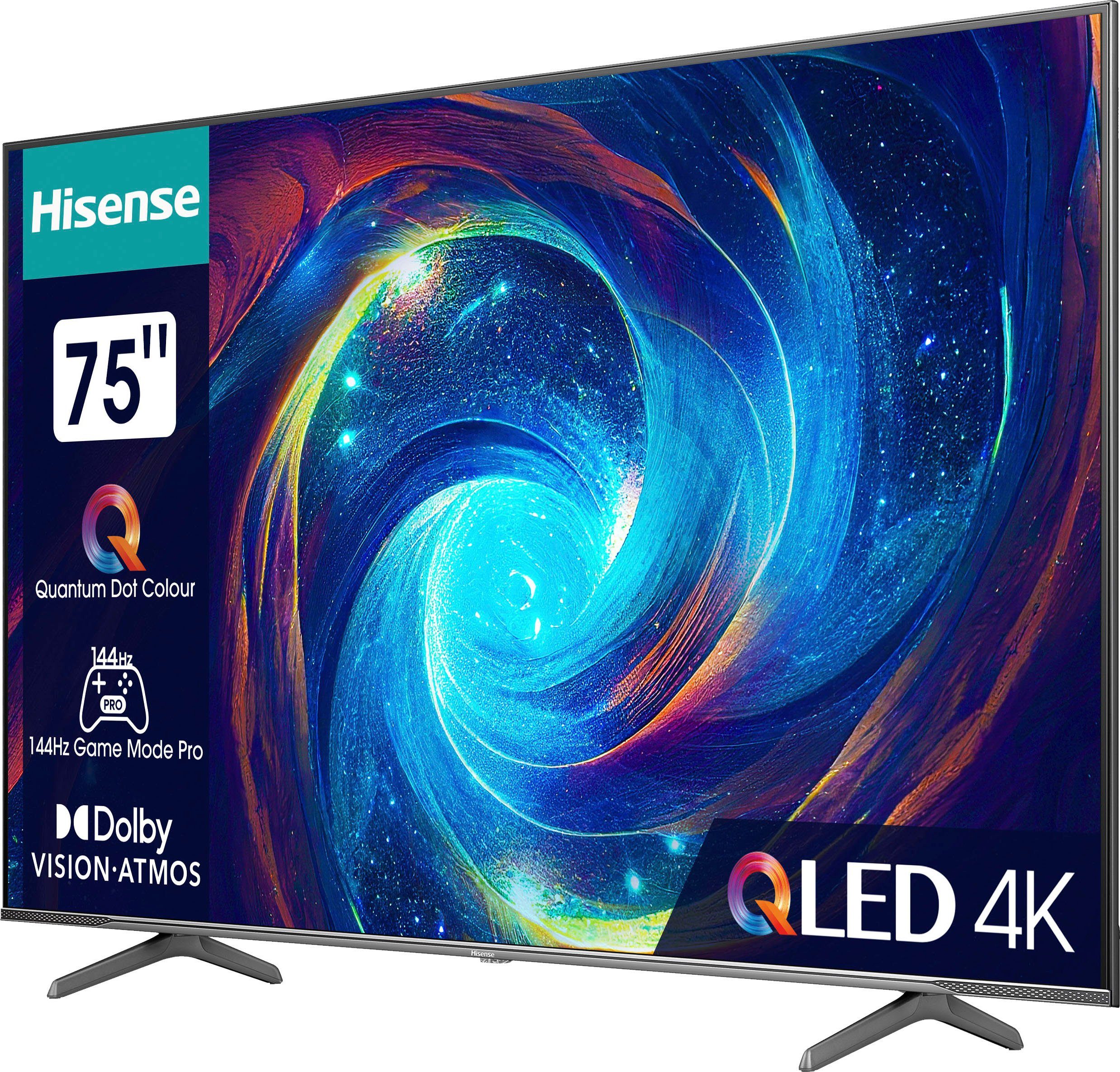 Hisense 75E77KQ PRO QLED-Fernseher (189 cm/75 Zoll, 4K Ultra HD, Smart-TV)