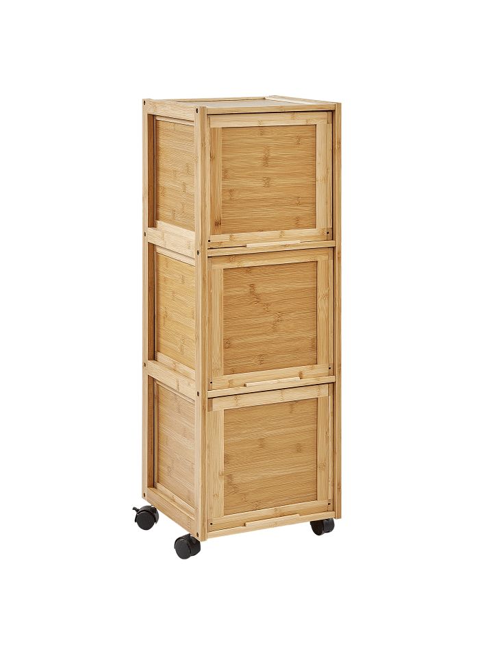 Beliani Badezimmerschrank SHAWNEE in Heller Holzfarbton - (W) 32 x (H) 90 x (L) 30 cm günstig kaufen onesize