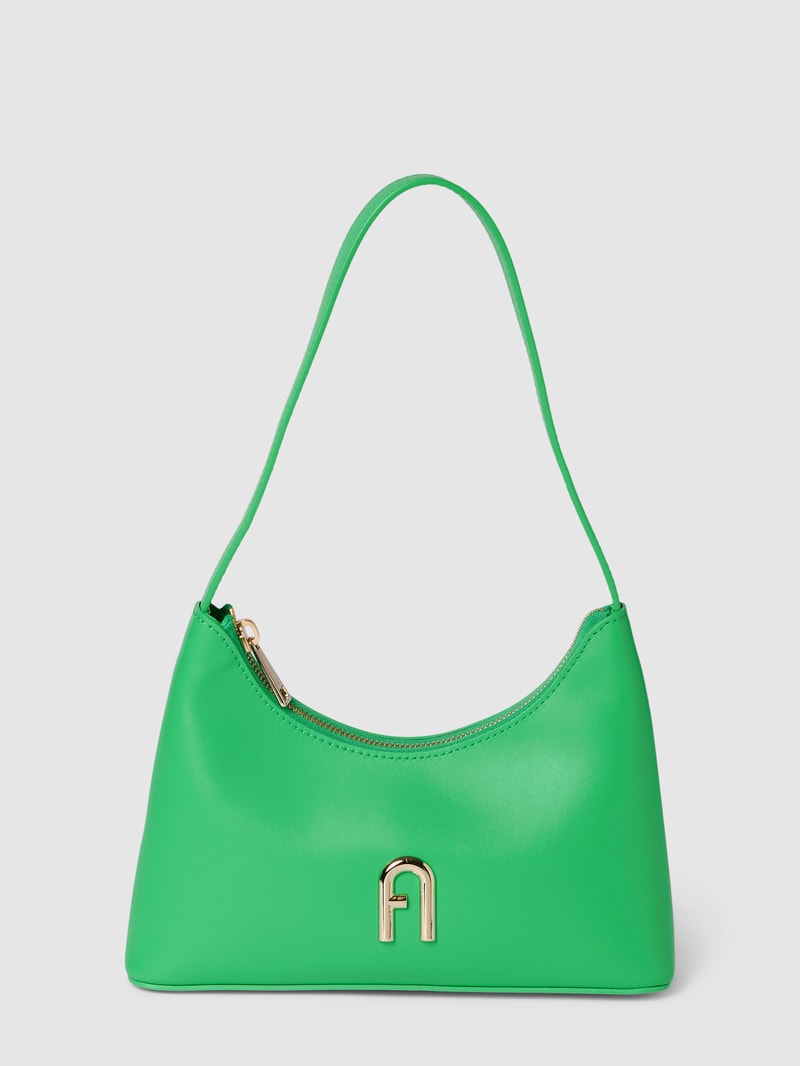 Handtasche mit Label-Detail Modell 'DIAMANTE' in grün