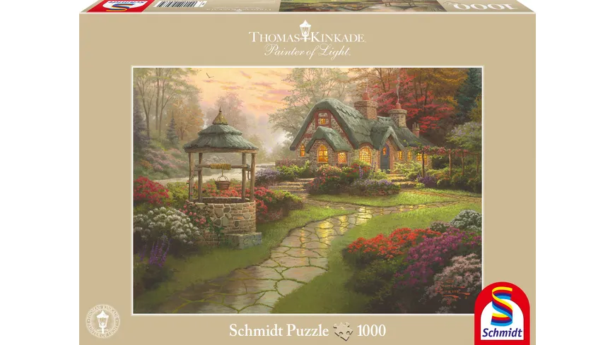 Schmidt Spiele - Erwachsenenpuzzle - Thomas Kinkade, Haus mit Brunnen, 1000 Teile