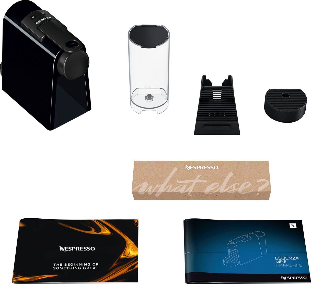 Nespresso Kapselmaschine Essenza Mini EN85.B von DeLonghi, Black, inkl. Willkommenspaket mit 7 Kapseln