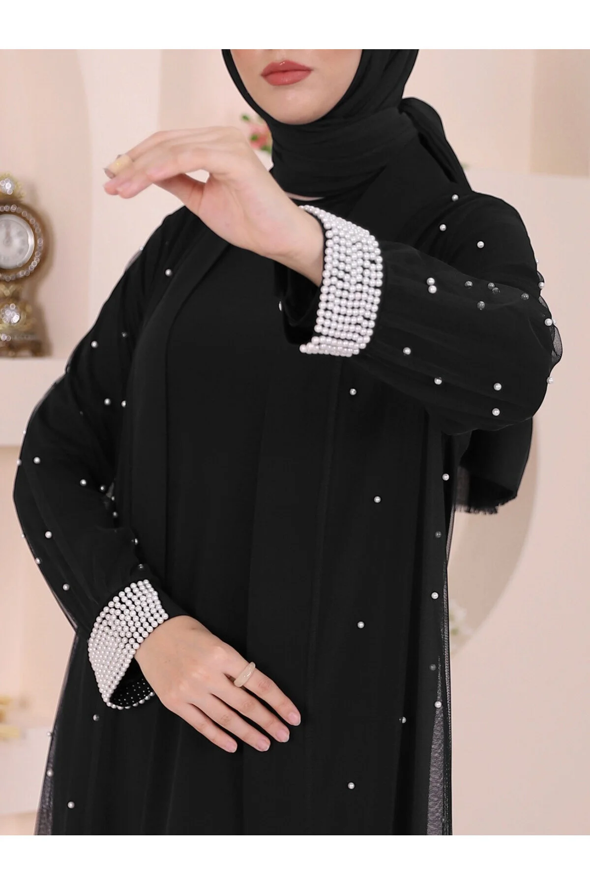 Modamorfo  Doppeltes Abaya-Set mit Perlen