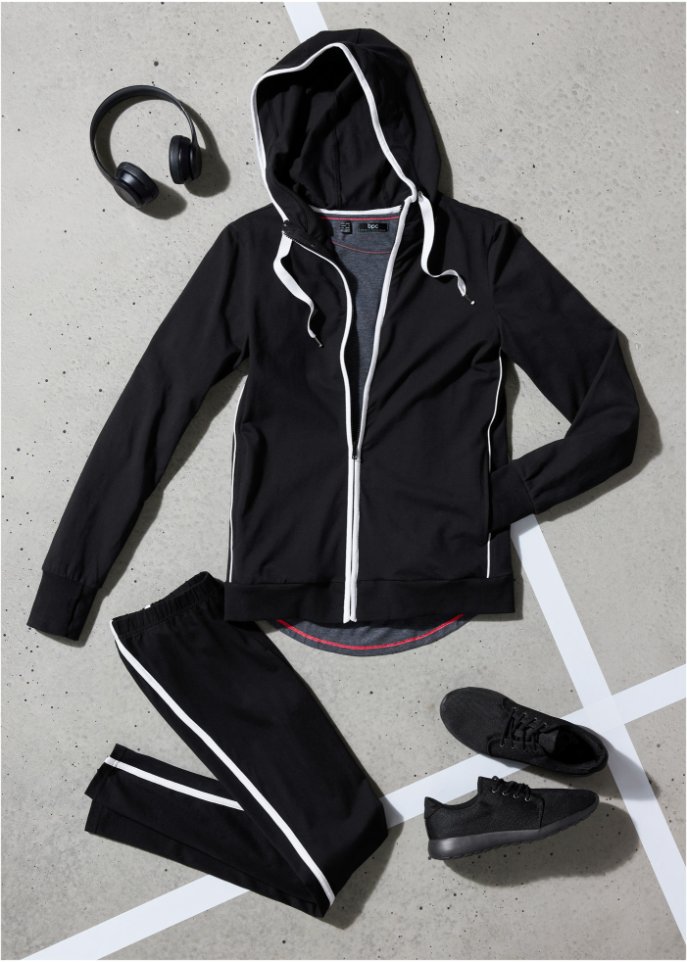 Stretch-Sweatjacke mit Baumwolle