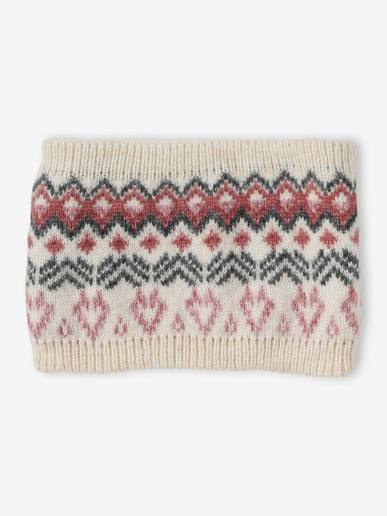 Vertbaudet Mädchen-Set: Mütze, Rundschal & Handschuhe - beige meliert