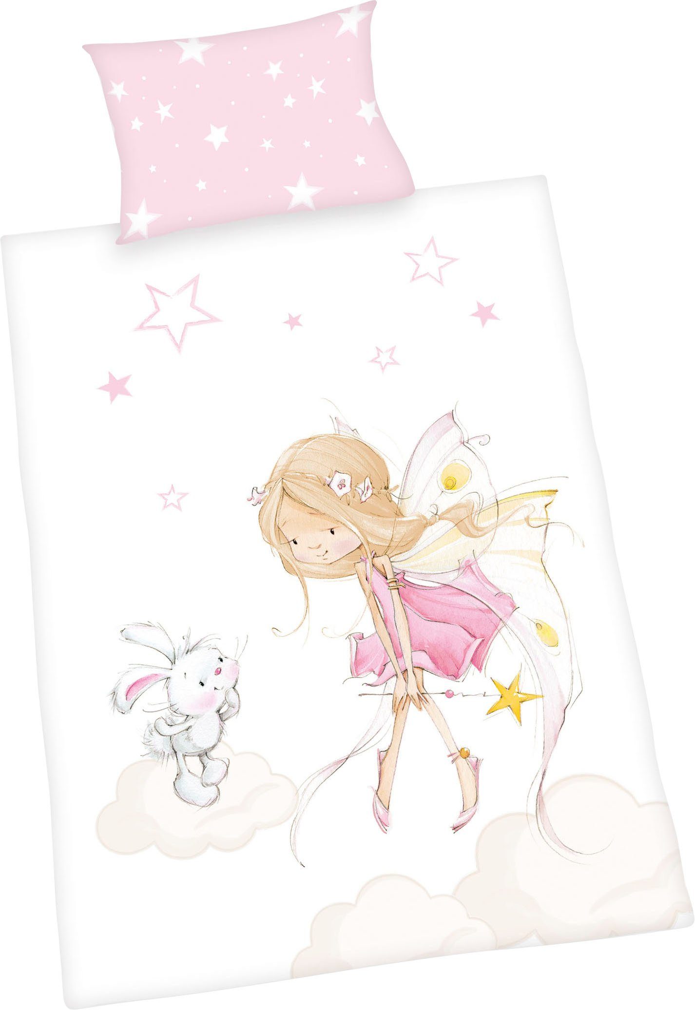 Babybettwäsche Little Fairy, Baby Best, Flanell, mit niedlichem Feen-Motiv