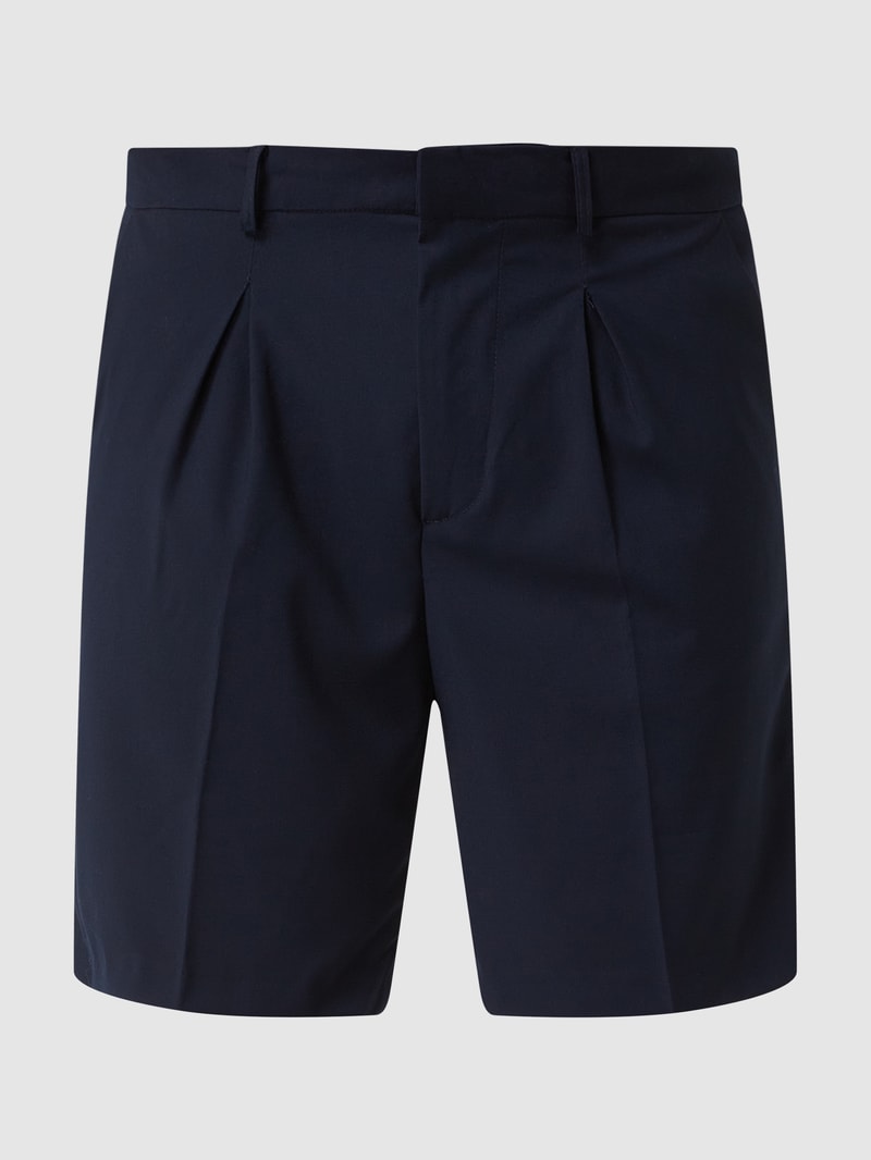 Shorts mit Bundfalten in marineblau