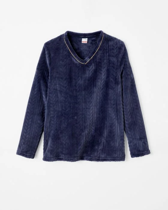 Pyjama maille peluche torsadée et chaude Thermolactyl