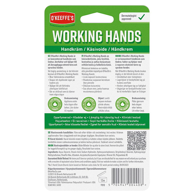 O`Keeffe`s Håndkrem 96 g Working hands O'Keeffe's