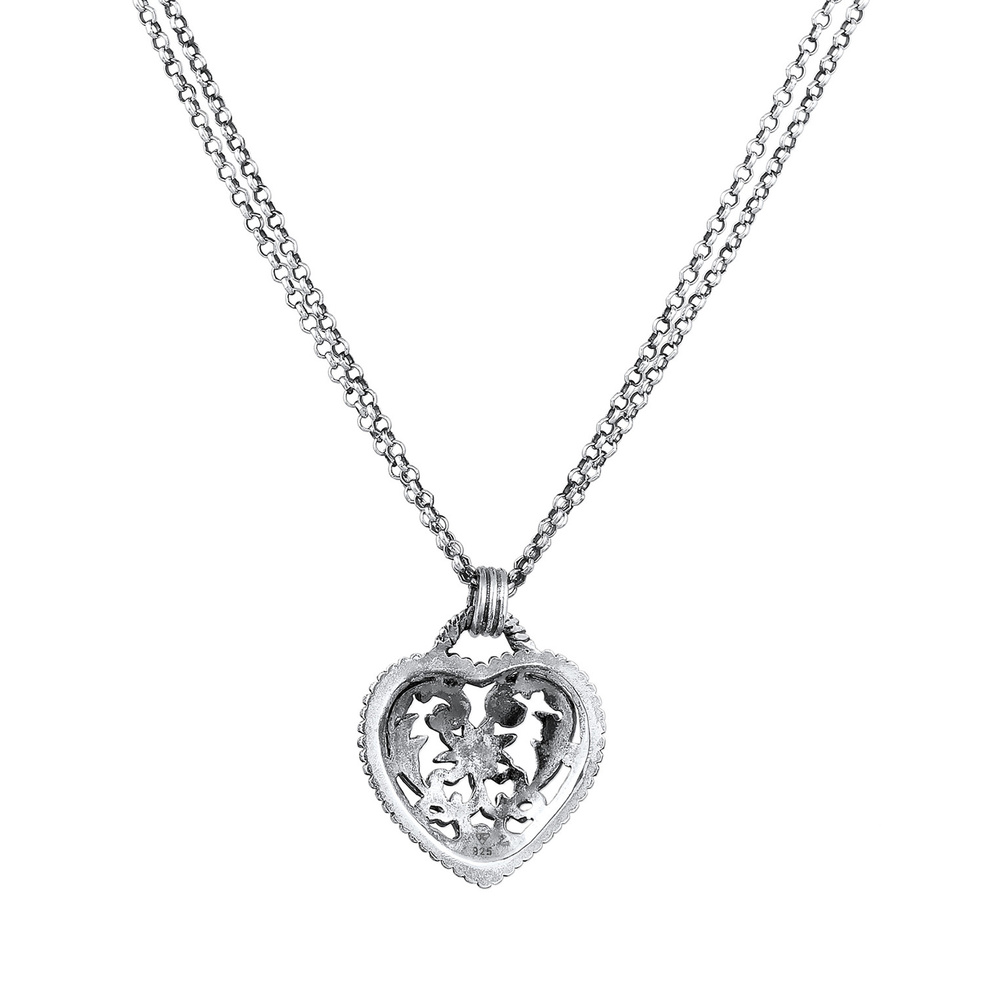 Elli Elli Collier Femmes pendentif coeur Edelweiss Dirndl en argent sterling 925 Bijoux