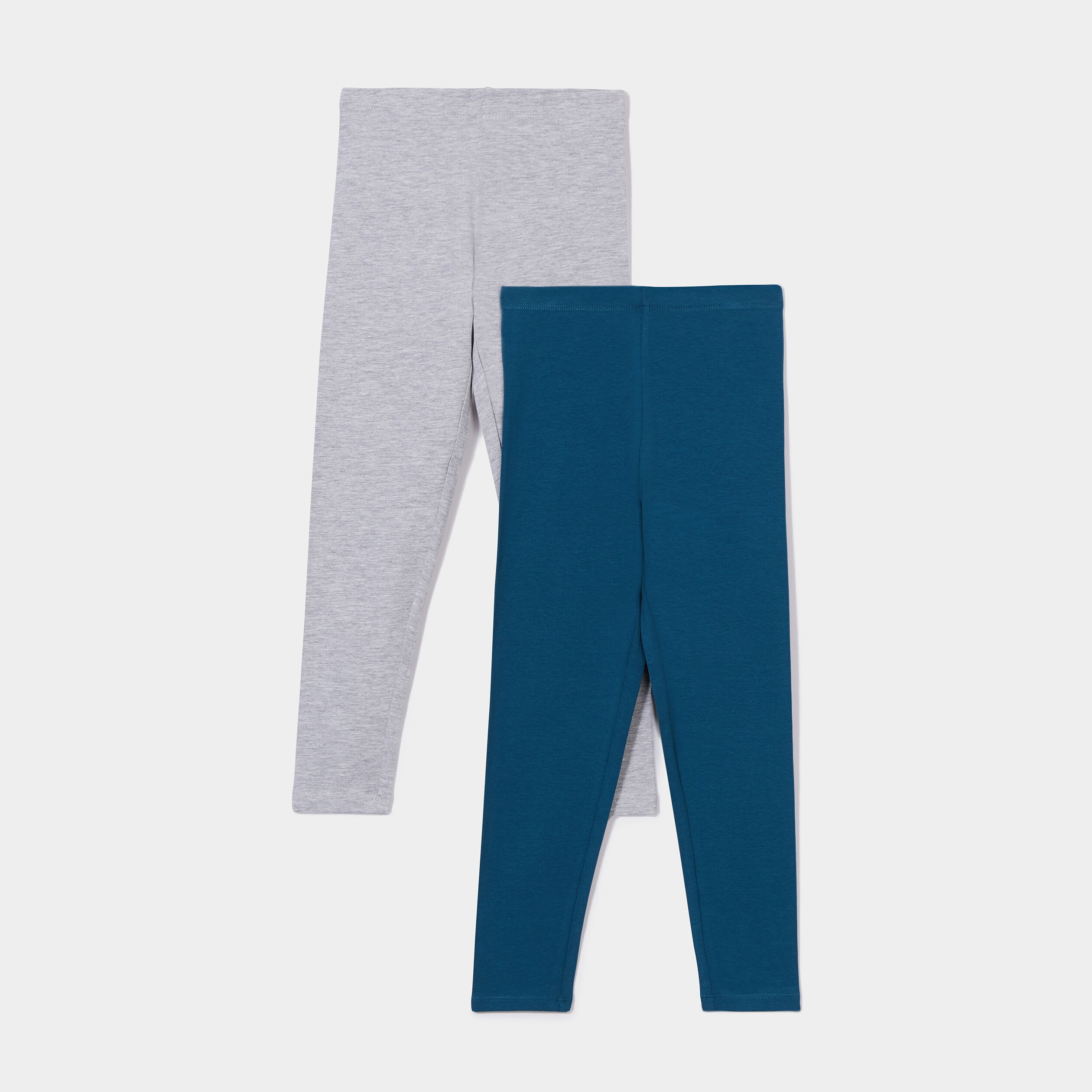 Lot 2 leggings coton gris fille | La Halle