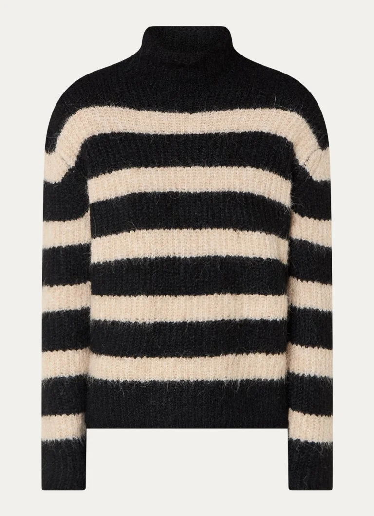 Bruuns Bazaar Tika coarse knitted sweater in alpaca wool blend with stripe print