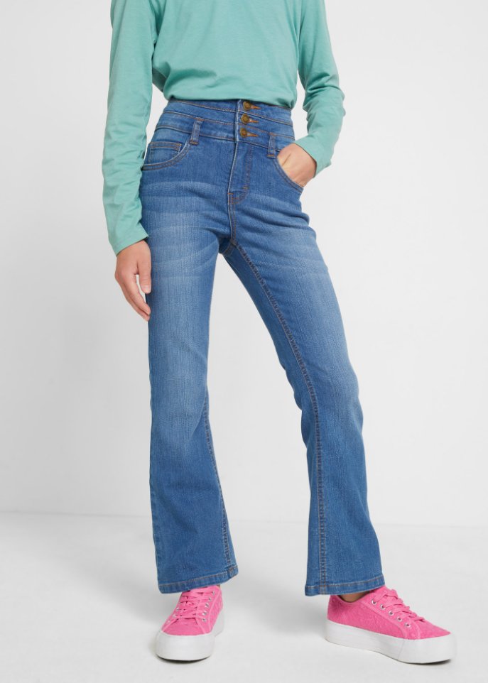 Mädchen High Waist Jeans, flared