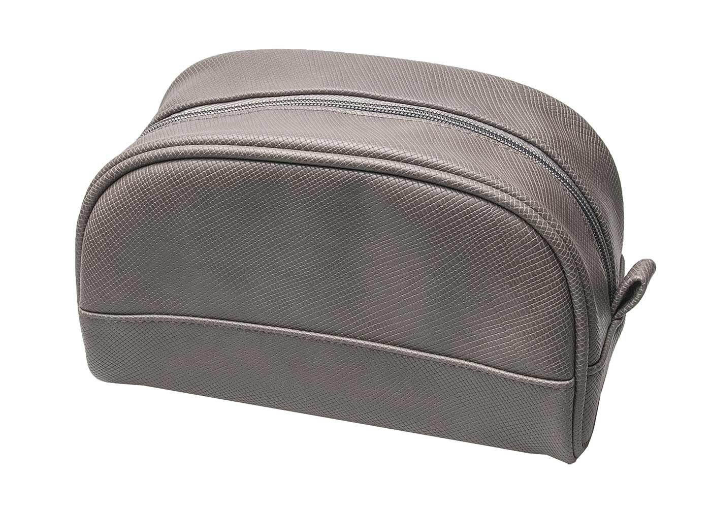 Koskaderm Kosmetikkoffer Schminktasche, Taupe Lederimitat 24 x 13,5 cm Kosmetiktasche Kosmetex