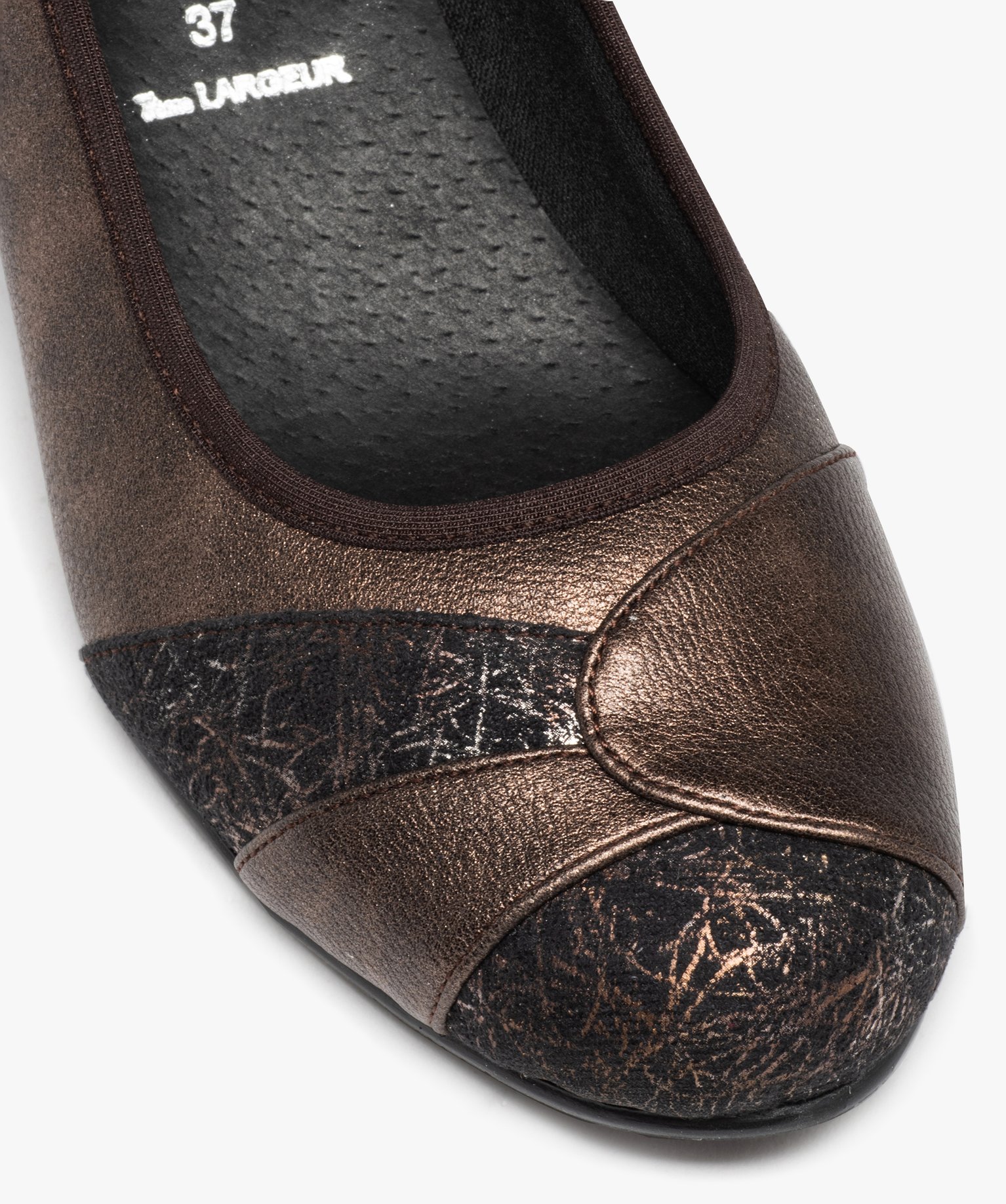 Escarpin confort avec dessus métallisé femme bronze | GEMO