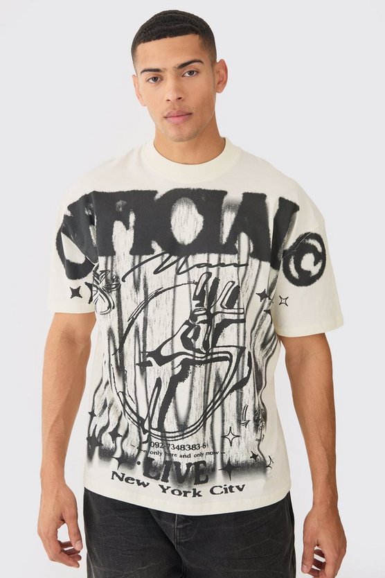 Oversize T-Shirt mit Official-Print