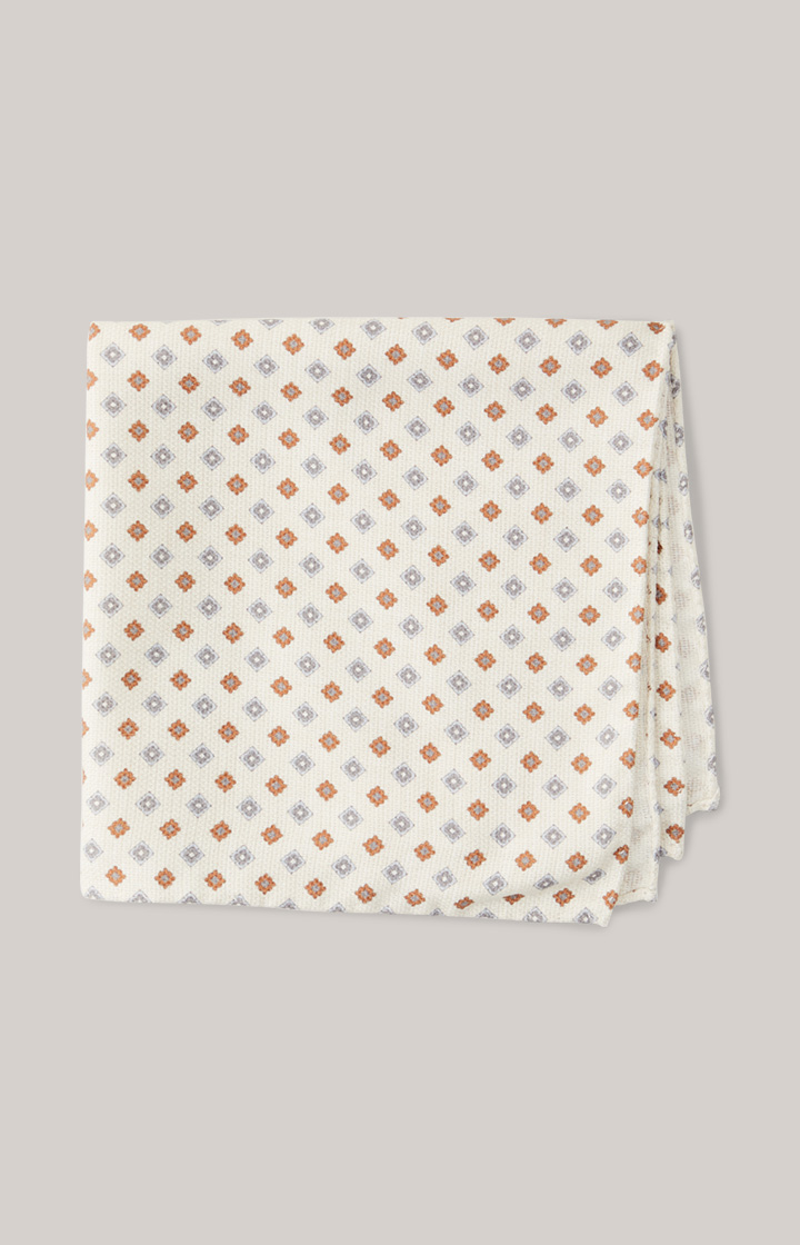 Seiden-Einstecktuch in Offwhite/Blau
